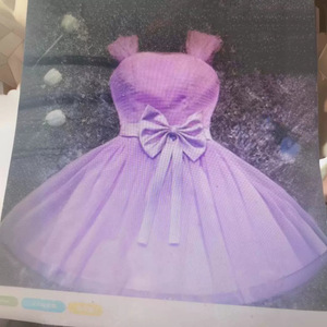 Purple Strapless Tulle A-Line Flower Girl Dress With Bowknot For Kids - Product Image 3