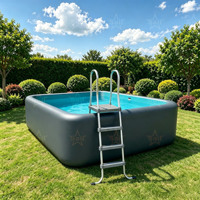 CE Großer Rechteckiger Aufblasbarer Swimmingpool aus Laminiertem PVC für Garten und Familie, Luftdichter Aufblasbarer Pool für den Außenbereich