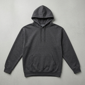 Sweat à capuche unisexe en polaire Top of the World avec motif lettres et poche, gris chiné foncé, XXL - Product Image 2