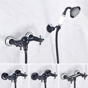 Ensemble de douche mural à double poignée avec robinet thermostatique à cartouche céramique et jet de massage pour appartement et usage extérieur <span class=keywords><strong>WC</strong></span> - Product Image 3