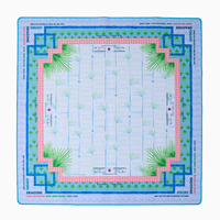 Tapis de Mahjong américain avec règles, design luxueux à carreaux, motif Birdie, tapis de jeu antidérapant pour table