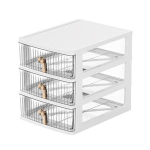 Modern White PP Desktop Storage <b>Drawer</b> Box Clear Multilayer Organizer for Jewelry Cosmetics <b>Stationery</b> Office - Product Image 1