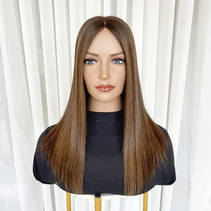 Perruque médicale invisible, cheveux humains vierges européens, balayage brun, dessus en soie, perruque en silicone intégrale, perruque médicale - Product Image 3