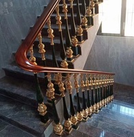 Bronze de luxe avec balustrade d'escalier en marbre ss304 main courante rampe de balustrade avec couleur