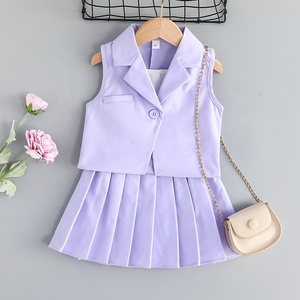 ชุดเสื้อผ้าเด็กผู้หญิง 3-7 ปี เสื้อแขนกุดลำลอง เสื้อเชิ้ตสั้น เสื้อกั๊ก แฟชั่นเกาหลี ชุดกระโปรง ชุดฤดูร้อน 3 ชิ้น - Product Image 5