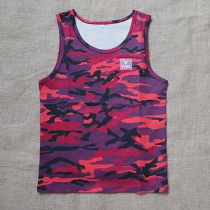 Canottiera mimetica rossa classica stampata su stampa personalizzata, canotte da uomo in maglia traspirante per attività all'aperto Casual per ragazze - Product Image 1