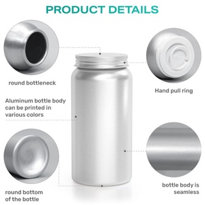 Aluminium Vitamin <b>Container</b> Supplement Packaging Aluminium Jar Tin Round Chemical <b>Pill</b> Capsule Tablet Bottle - Product Image 4
