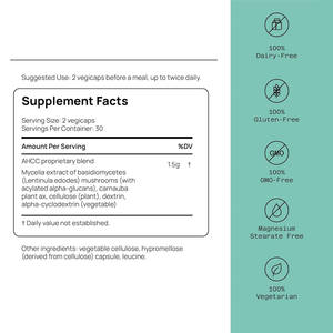 Capsules végétaliennes OEM à marque privée AHCC 750mg – Extrait de mycélium de champignon, Alpha-Glucanes acylés – Soutien immunitaire avancé pour adultes - Product Image 4