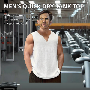 MELSFIT SPORTS Servicio OEM, Camiseta Deportiva Casual para Hombre, Estilo Motero, Poliéster/Algodón, Transpirable, Sin Mangas, Color Personalizado - Product Image 3