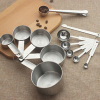 Cuillères à soupe en acier inoxydable empilables de qualité supérieure Ensemble de tasses et cuillères à mesurer pour cadeau Ingrédients liquides secs Cuisson Cuisson Cuisson