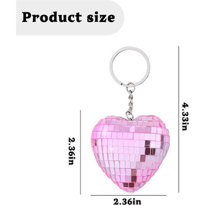 Al por mayor Llavero Colgante de Bola de Discoteca con Forma de Corazón y Espejo, Creativo, para el Día de San Valentín - Product Image 2