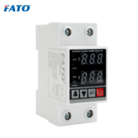 Protecteur de tension et de courant FATO 40A 63A 220V 230V AC monophasé intelligent réglable avec dispositif de réinitialisation en cas de surtension et de sous-tension