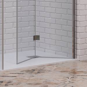 Kamalu KS7000 box doccia 150x60 cm telaio in alluminio lucidato con apertura pieghevole 60 cm 150 cm lato fisso ABS materiale - Product Image 6