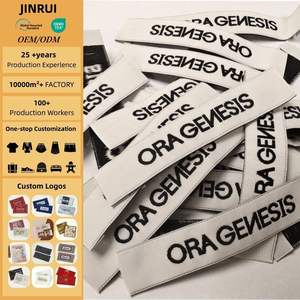 Etiquetas de Cuello Cosidas Personalizadas OEM/ODM con Logotipo Impreso, Diseño de Cuadros de Satén con Elementos de Puntos, Etiquetas de <span class=keywords><strong>Ropa</strong></span> Plegables - Product Image 1