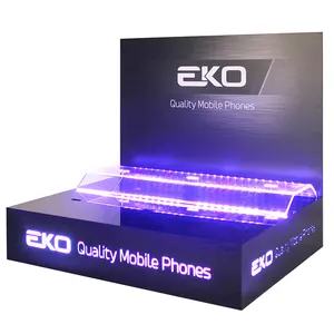 Customized Counter Black Quality LED Mobile Phone Displays Holder