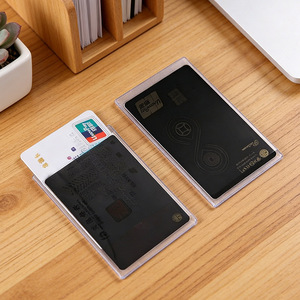Anti Spy Card Sleeve For Id And Bank Cards Privacy Protection Pvc 4 Inch Solid Color Home Storage Credit Card Holder - Product Image 1