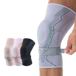 Genouillère de sport professionnelle en silicone avec stabilisateur rotulien et sangle auto-agrippante pour le soutien du ménisque et la course à pied - Product Image 1