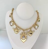 Collar Delicado de Lujo Chapado en Oro de 18k con Colgante de Corazón de Circón Collar con Colgante de Corazón de Ángel de Cristal Joyería de Fiesta para Mujer