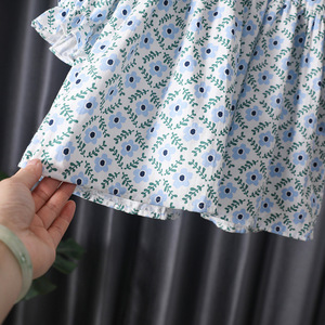Baby Dress With Peter Pan Collar Long Sleeves Floral Print Cotton Girls Dress Spring Autumn Korean Style - Product Image 4