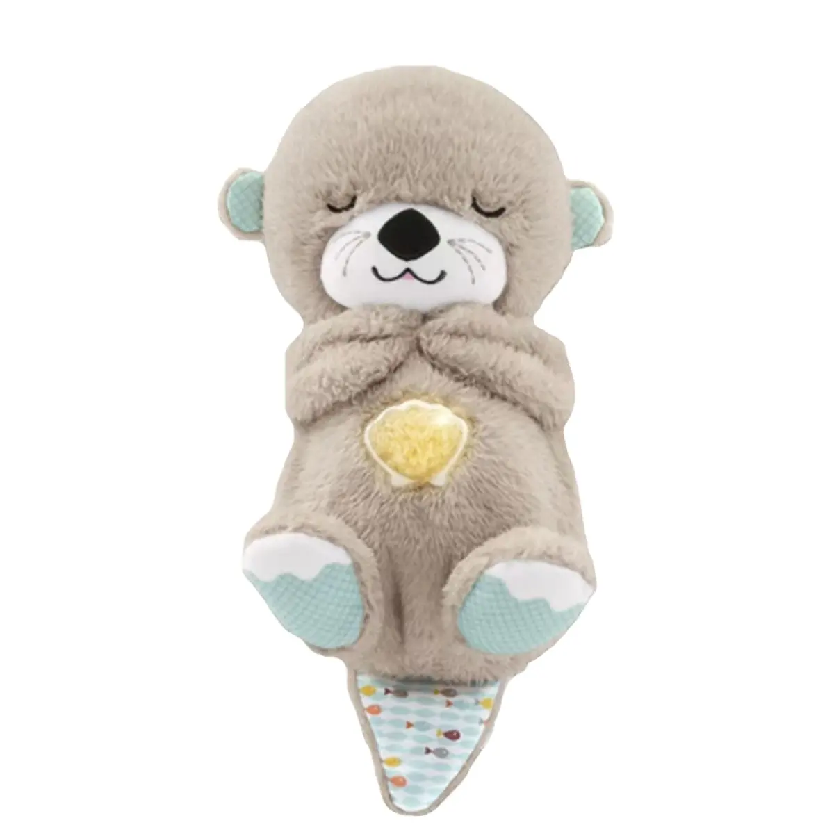 Multi Colors Soothe 'n Snuggle Stuffed Otter Kids Doll Led And Breathing Toy Beaver Baby Sleeping Plush Toy