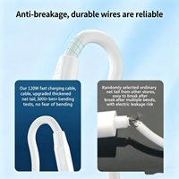 Câble de charge rapide Type-C, cordon de chargeur USB-C à synchronisation de données haute vitesse, fil durable anti-pliage avec indicateur LED
