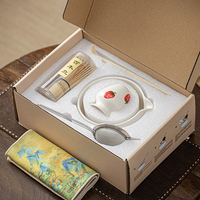 Nouvelle mode Matcha ensemble 100 broches fouet cuillère mignon bol en céramique et support 5 pièces Matcha coffret cadeau ensemble pour les amoureux du Matcha