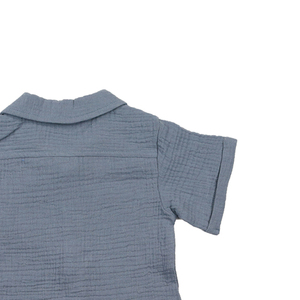 Camicia a maniche corte e Shorts in mussola di cotone bambino bambino 2 pezzi per neonato Casual all'ingrosso su misura per il bambino - Product Image 6