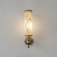 Applique murale simple, en métal, onyx, avec interrupteur et variateur, lampe LED pour café et hôtel, ambiance chaleureuse