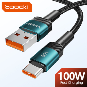 Cable de Carga Rápida Toocki de 100W USB-A a Tipo-C con Blindaje Trenzado, Chip E-Marker y Sincronización de 480Mbps para Teléfonos, Auriculares y Cámaras - Product Image 2