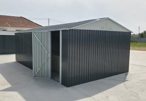 מחסן אחסון טרומי אפור מגולוון מצופה אבקה עמיד למים בגודל 12x20 רגל עם אחסון כלים - Product Image 5