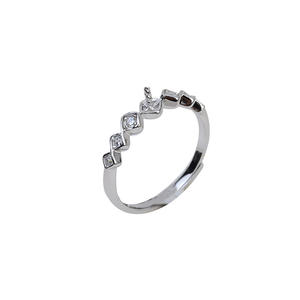 Bagues ajustables en argent S925, tailles 5-8, avec perle et incrustation ovale, accessoires de bricolage, plaqué or 18 carats, bague semi-finie à ouverture 1614 - Product Image 5