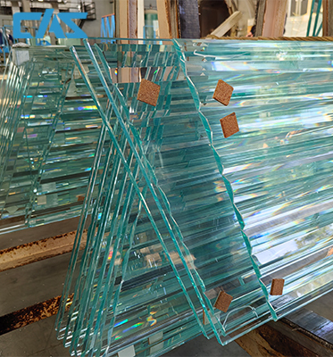 Modern Corrugated Glass Panel for Cabinet