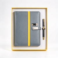 Clé USB sans fil en forme de souvenir, en similicuir durable, avec stylo, coffret cadeau, carnets A5 en cuir personnalisables pour étudiants