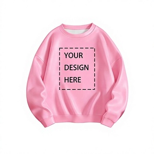Pink Men's O-Neck Pullover Sweatshirt Printed Knitted Regular Sleeve Solid Design Front Logo Autumn Wear - Product Image 1