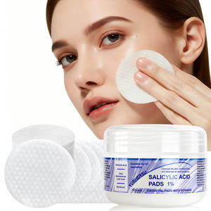 Vente en gros de tampons en coton pour le visage à 1% d'acide salicylique pour peaux grasses, 50 tampons, jus d'aloe vera, panthénol, exfoliation douce, contrôle du sébum, OEMODM - Product Image 4