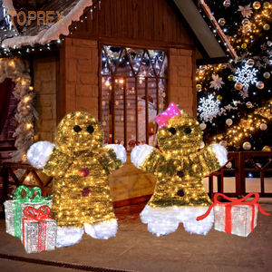 Decoración Navideña para Exteriores con Forma de Hombre de Jengibre, Iluminación LED Impermeable con Alimentación por CC, Adorno Luminoso de Hombre de Jengibre - Product Image 2