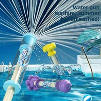 Pistolet à eau pulvérisateur de feux d'artifice avec lanceur de style seringue, jouet aquatique à fontaine multi-trous pour jeux d'eau d'été en extérieur, personnalisable
