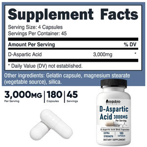תוויות פרטיות ד-חומצה אספרטית (דאאה) קפסולות ספורט תוספת ספורט חומצה אספרטית טהורה - Product Image 2