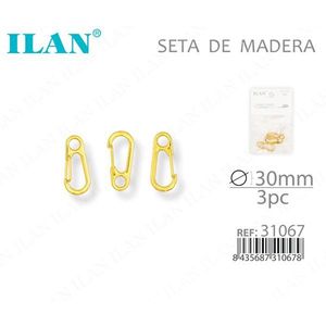 Ganci per Portachiavi Ilan 30mm Oro Set da 3 Pezzi per Uso su Abbigliamento - Product Image 1