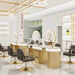 Nouveau miroir de beauté table salon de beauté miroir dédié salon de coiffure multifonctionnel avec armoire miroir de coiffure en gros - Product Image 2