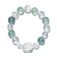 Bracelet en Quartz Fantôme Naturel, Bracelets Perlés en Kunzite, Pierre de Lune, Quartz Rose Sakura, Bijoux Élastiques de Guérison en Pierre de Lune