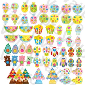 Juego de burbujas sensoriales de varias formas para niños, llavero <span class=keywords><strong>simple</strong></span> con hoyuelos, novedad - Product Image 2