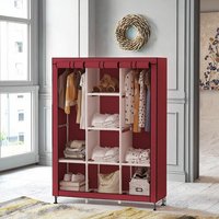 Armoire de rangement pliable multicouche de grande capacité armoire anti-poussière en tissu sur pied pour chambre à coucher armoire de rangement tiroir