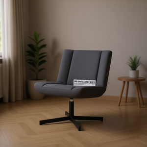 Poltrona Girevole in Tessuto Grigio Scuro 63 X 75 X 76 Cm, Sedia Moderna per Soggiorno - Product Image 2