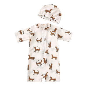 2025 Bé Cậu Bé Áo Tắm Một Mảnh Bơi Jumpsuit Ruffles Tắm Phù Hợp Với Spf 50 Dài Tay Áo Trẻ Em Đồ Bơi Cho Cô Gái 1-7 Năm - Product Image 2