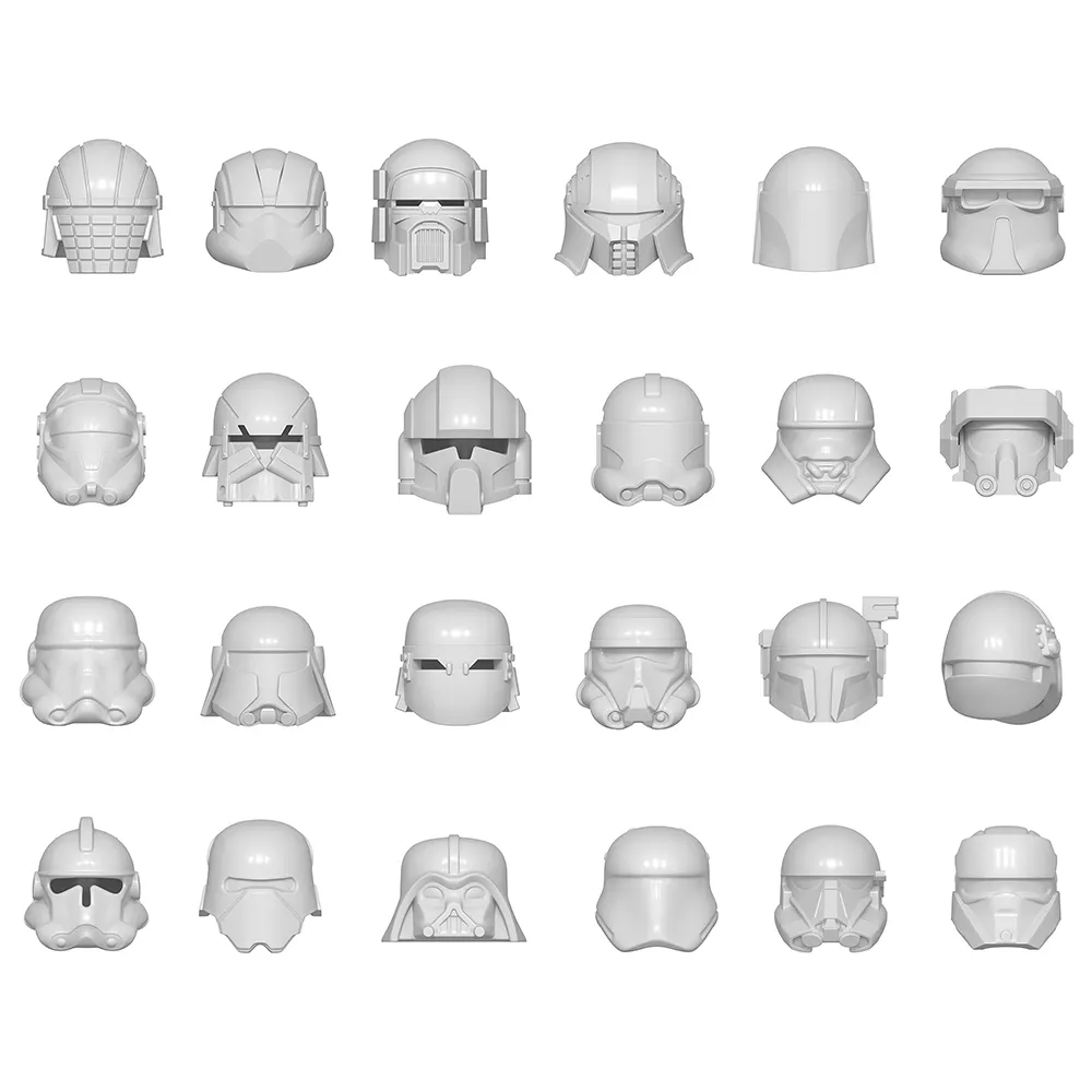 34 Styles Custom Helmet Molds Weapon Clone Trooper Stormtrooper Knights of Ren Darth Vader Mini Building Blocks Kids Gift Toys