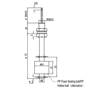 MR1075-P MINIอิเล็กทรอนิกส์เซ็นเซอร์แม่เหล็กถังน้ำFLOATระดับ - Product Image 5