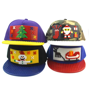 Tùy Chỉnh DIY Phim Hoạt Hình Câu Đố Trẻ Em Của Mũ Khối Pixel Đồ Chơi Câu Đố Hip Hop <span class=keywords><strong>Hat</strong></span> Phẳng Vành Mũ Có Thể Điều Chỉnh Được Trang Bị Snapback Cap - Product Image 4