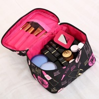 Organisateur de pinceaux de voyage en nylon Oxford imperméable avec fermeture éclair, séparateurs rigides, étui à maquillage pour sac, trousse de toilette