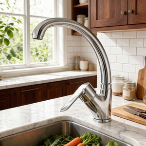 Robinet de cuisine moderne monotrou à poser sur évier, corps en alliage de zinc, cartouche céramique, idéal pour hôtels et appartements - Product Image 2